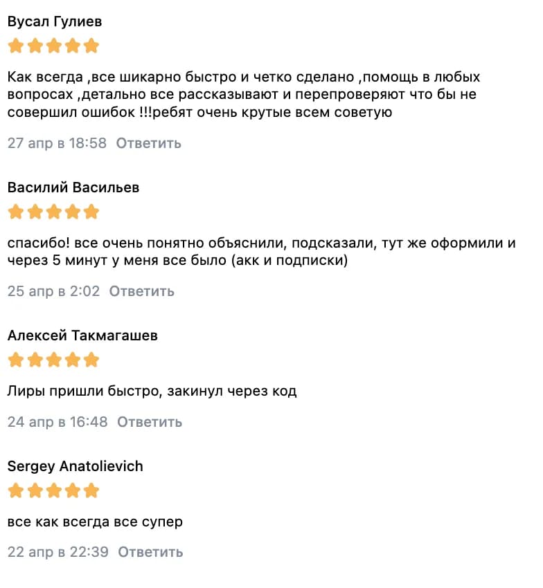Отзывы покупателей, колонка 5